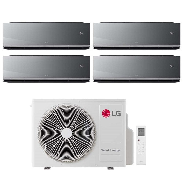 LG 4-fach-Split-Klimagerät ARTCOOL Mirror AI Air, Wandgerät, Inverter, WLAN, Mirror (verspiegelt) – Außengerät R32 7,9 kW, Innengeräte 9000+9000+9000+9000 BTU MU4R27.U24A0+AA[09|09|09|09]SP.NS1