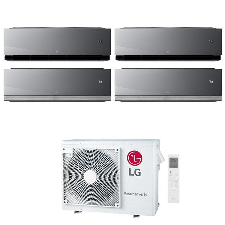 LG 4-fach-Split-Klimagerät ARTCOOL Mirror AI, Wandgerät, Inverter, WLAN, Mirror (verspiegelt) – Außengerät R32 7 kW, Innengeräte 9000+9000+9000+9000 BTU MU4R25.U22+AA[09|09|09|09]SP.NS1