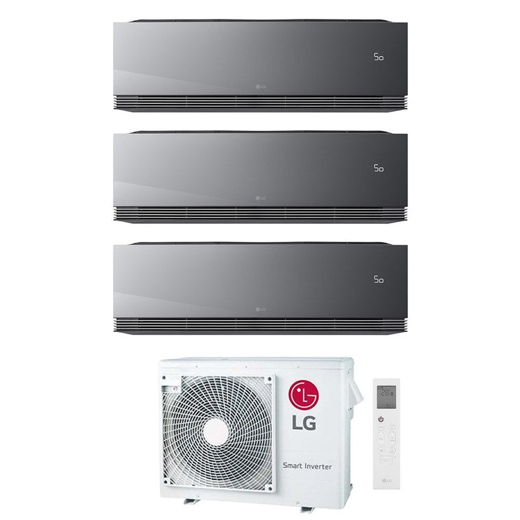 LG 3-fach-Split-Klimagerät ARTCOOL Mirror AI, Wandgerät, Inverter, WLAN, Mirror (verspiegelt) – Außengerät R32 7 kW, Innengeräte 9000+9000+18000 BTU MU4R25.U22+AA[09|09|18]SP.NS1