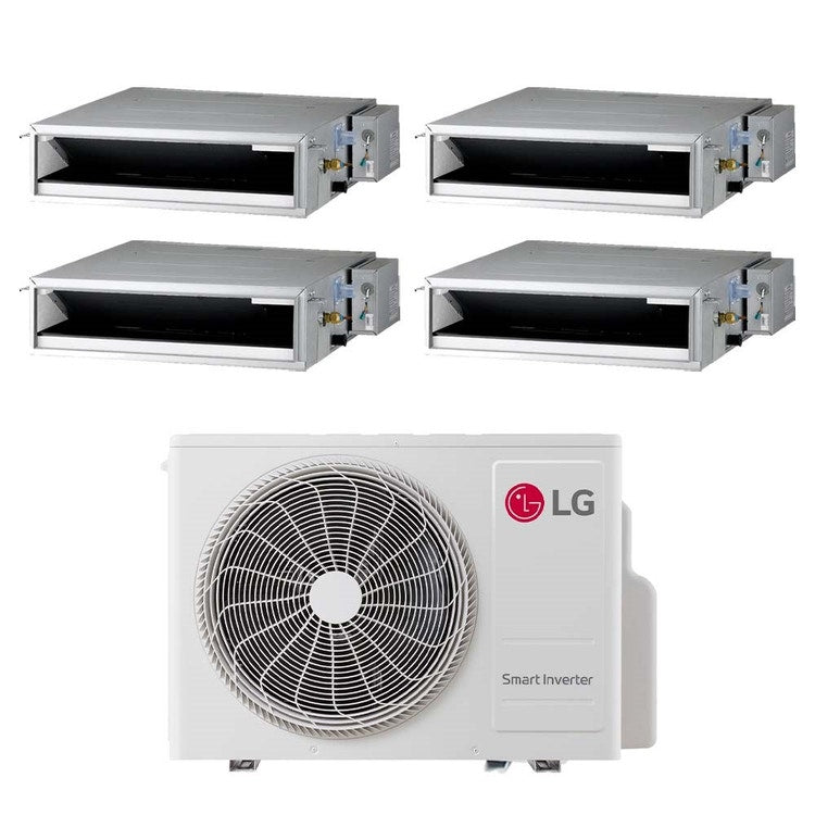 LG 4-fach-Split-Klimagerät Kanalgerät niedrige Pressung, Inverter – Außengerät R32 7,9 kW, Innengeräte 9000+9000+9000+12000 BTU MU4R27.U24A0+CL[09|09|09|12]F.N50