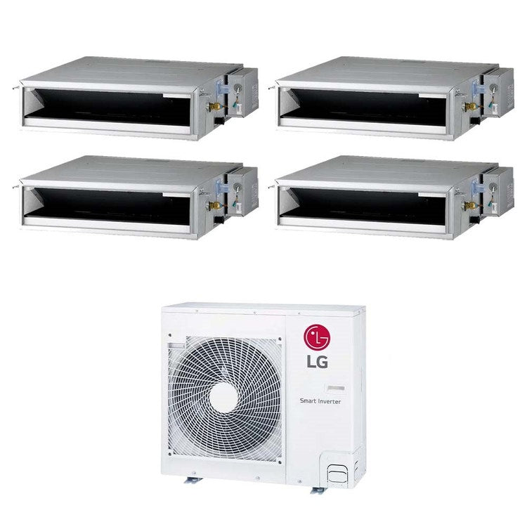 LG 4-fach-Split-Klimagerät Kanalgerät niedrige Pressung, Inverter – Außengerät R32 8,8 kW, Innengeräte 9000+9000+9000+12000 BTU MU5R30.U36A0+CL[09|09|09|12]F.N50