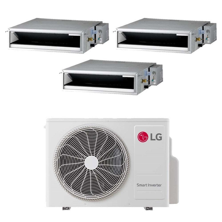LG 3-fach-Split-Klimagerät Kanalgerät niedrige Pressung, Inverter – Außengerät R32 7 kW, Innengeräte 9000+12000+12000 BTU MU4R25.U24A0+CL[09|12|12]F.N50