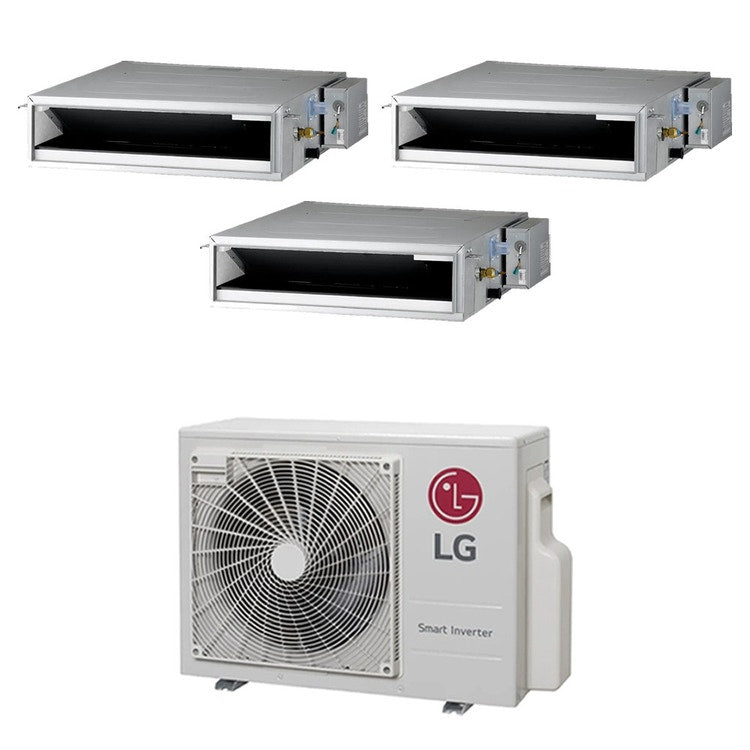 LG 3-fach-Split-Klimagerät Kanalgerät niedrige Pressung, Inverter – Außengerät R32 6,2 kW, Innengeräte 9000+12000+12000 BTU MU3R21.U23+CL[09|12|12]F.N50