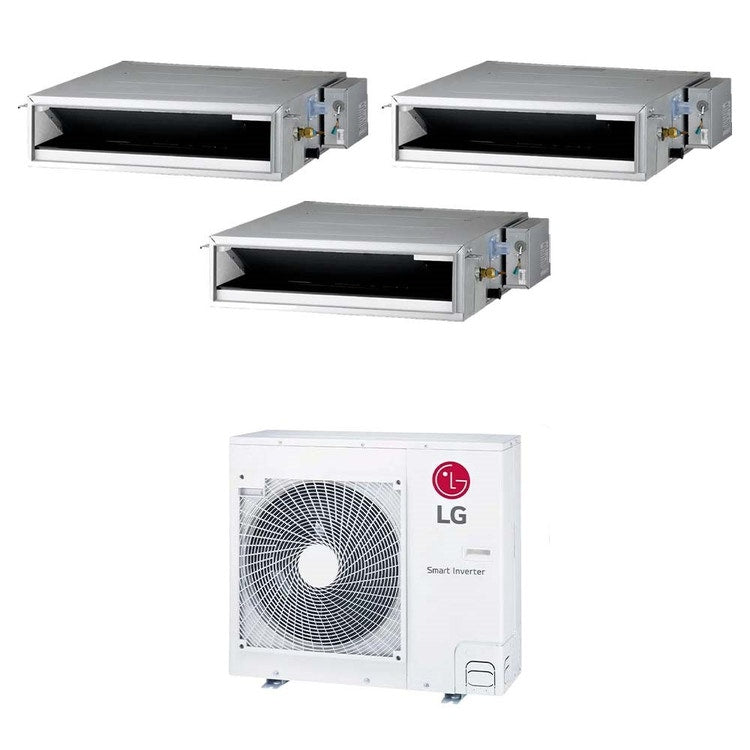 LG 3-fach-Split-Klimagerät Kanalgerät niedrige Pressung, Inverter – Außengerät R32 8,8 kW, Innengeräte 12000+12000+18000 BTU MU5R30.U36A0+CL[12|12]F.N50+CL[18]F.N60