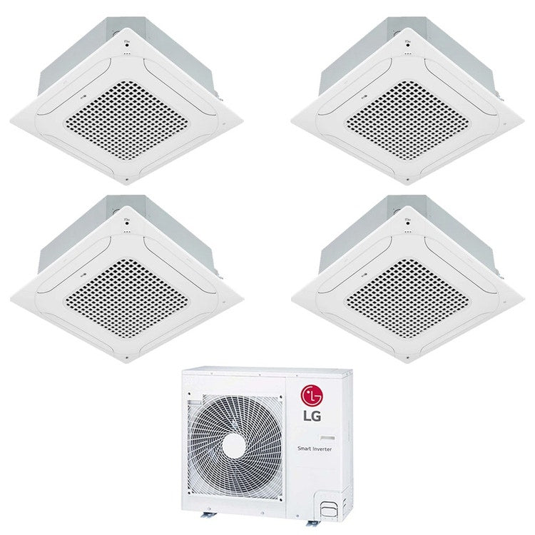 LG 4-fach-Split-Klimagerät 4-Wege-Kassette, Inverter, Weiß – Außengerät R32 8,8 kW, Innengeräte 9000+9000+9000+9000 BTU MU5R30.U42+CT[09|09|09|09]F.NR0