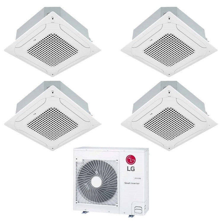 LG 4-fach-Split-Klimagerät 4-Wege-Kassette, Inverter, Weiß – Außengerät R32 8,8 kW, Innengeräte 12000+12000+12000+12000 BTU MU5R30.U36A0+CT[12|12|12|12]F.NR0