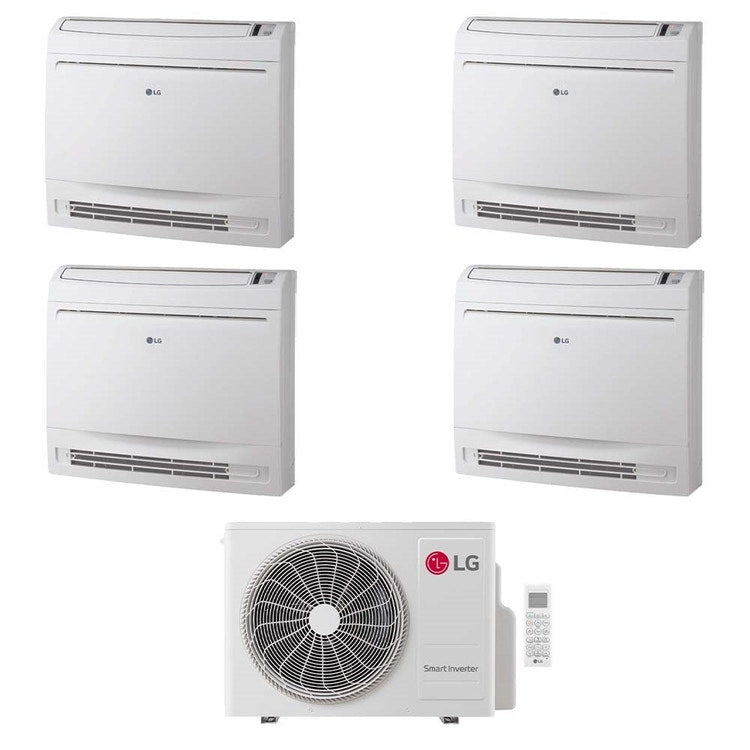 LG 4-fach-Split-Klimagerät Konsole, Inverter, WLAN, Weiß – Außengerät R32 7 kW, Innengeräte 9000+9000+9000+12000 BTU MU4R25.U24A0+UQ[09|09|09|12]F.NA0