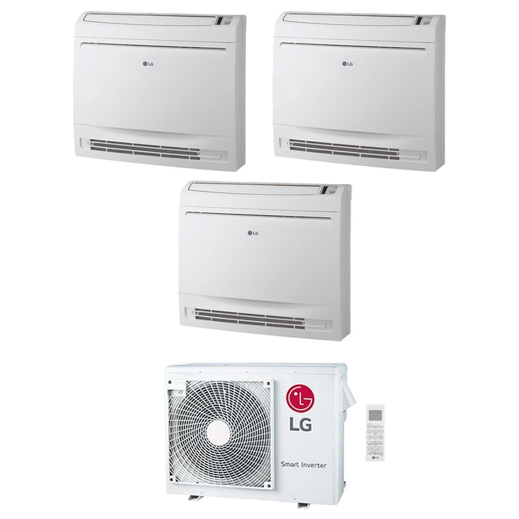 LG 3-fach-Split-Klimagerät Konsole, Inverter, Weiß – Außengerät R32 7 kW, Innengeräte 9000+12000+12000 BTU MU4R25.U22+UQ[09|12|12]F.NA0