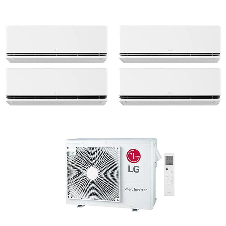 LG 4-fach-Split-Klimagerät DUALCOOL Deluxe AI, Wandgerät, Inverter, WLAN, Weiß – Außengerät R32 7 kW, Innengeräte 9000+9000+9000+12000 BTU MU4R25.U22+H[09|09|09|12]S1DA.NS1