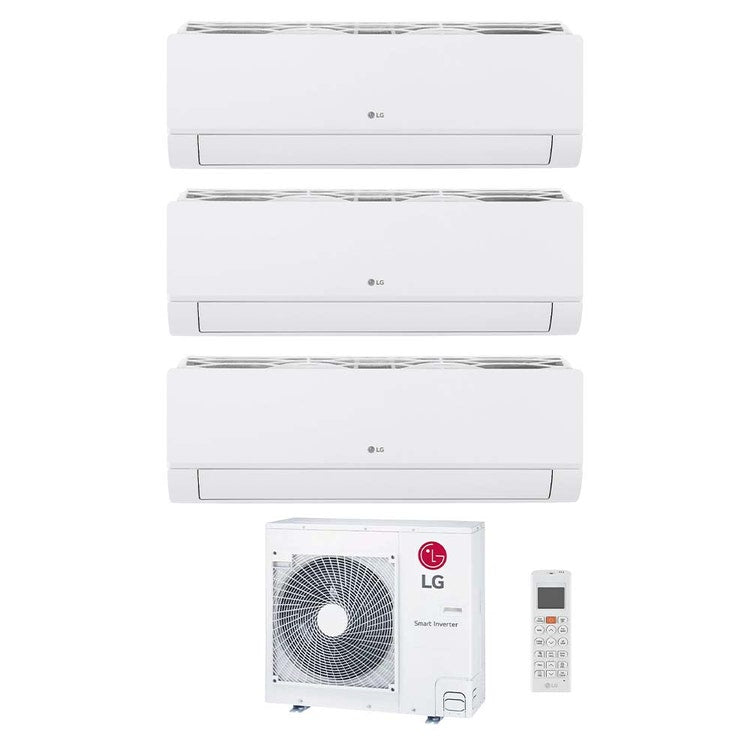 LG 3-fach-Split-Klimagerät DUALCOOL Libero Smart, Wandgerät, Inverter, WLAN, Weiß – Außengerät R32 8,8 kW, Innengeräte 9000+18000+18000 BTU MU5R30.U36A0+EZ[09]CSN.CSJ1+EZ[18|18]CSN.CSK1