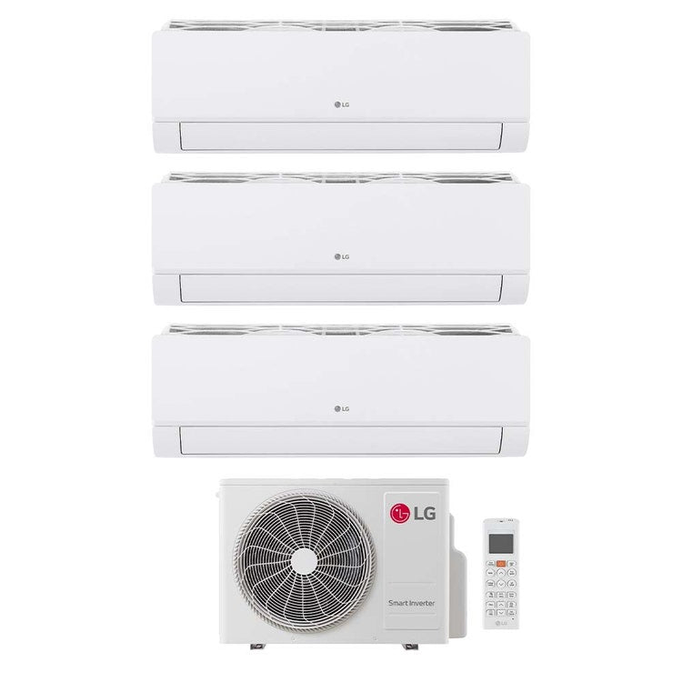 LG 3-fach-Split-Klimagerät DUALCOOL Libero Smart, Wandgerät, Inverter, WLAN, Weiß – Außengerät R32 6,2 kW, Innengeräte 7000+12000+12000 BTU MU3R21.U24A0+MS[07]EZ.NSJ+EZ[12|12]CSN.CSJ1