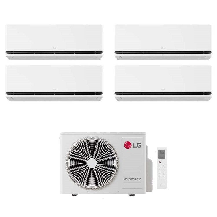 LG 4-fach-Split-Klimagerät DUALCOOL Premium, Wandgerät, Inverter, WLAN, Weiß – Außengerät R32 7 kW, Innengeräte 9000+9000+9000+12000 BTU MU4R25.U24A0+H[09|09|09|12]S1PA.NS1