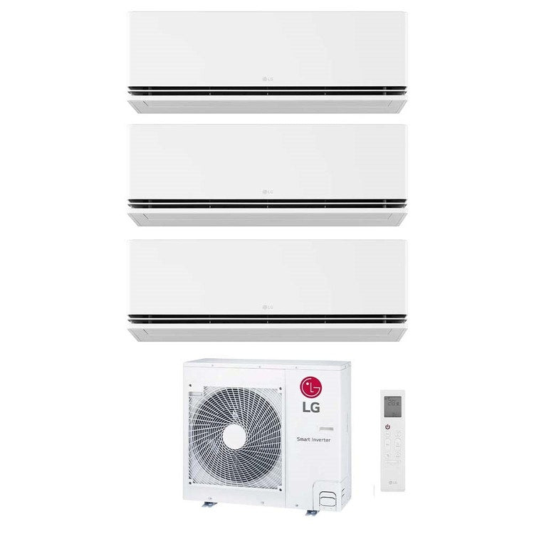 LG 3-fach-Split-Klimagerät DUALCOOL Premium, Wandgerät, Inverter, WLAN, Weiß – Außengerät R32 8,8 kW, Innengeräte 9000+12000+12000 BTU MU5R30.U36A0+H[09|12|12]S1PA.NS1