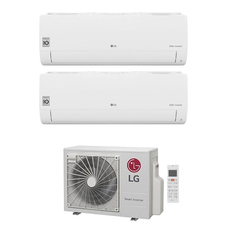 LG 2-fach-Split-Klimagerät LIBERO Smart, Wandgerät, Inverter, WLAN, Weiß – Außengerät R32 6,2 kW, Innengeräte 12000+18000 BTU MU3R21.U23+S[12]EC.NSJS+S[18]EC.NSKS