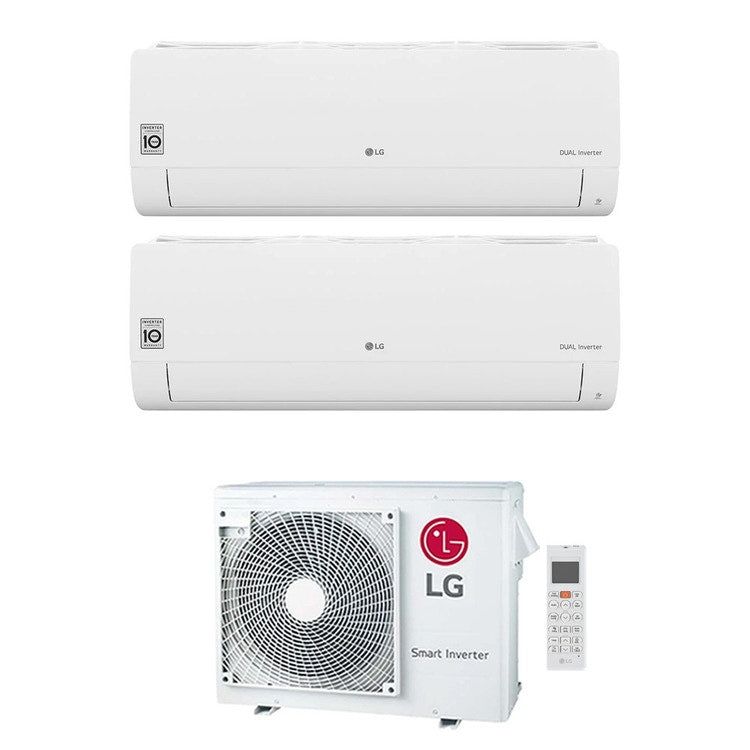 LG 2-fach-Split-Klimagerät LIBERO Smart, Wandgerät, Inverter, WLAN, Weiß – Außengerät R32 7 kW, Innengeräte 12000+18000 BTU MU4R25.U22+S[12]EC.NSJS+S[18]EC.NSKS