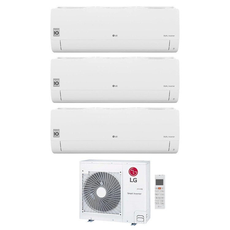 LG 3-fach-Split-Klimagerät LIBERO Smart, Wandgerät, Inverter, WLAN, Weiß – Außengerät R32 8,8 kW, Innengeräte 12000+12000+18000 BTU MU5R30.U42+S[12|12]EC.NSJS+S[18]EC.NSKS