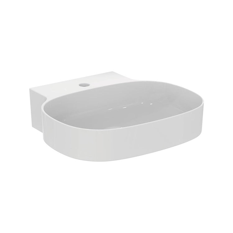 Ideal Standard Aufsatzwaschbecken L. 50 cm, ultradünn, ein Loch, ohne Überlauf, Weiß, glänzende Oberfläche LINDA-X T498501