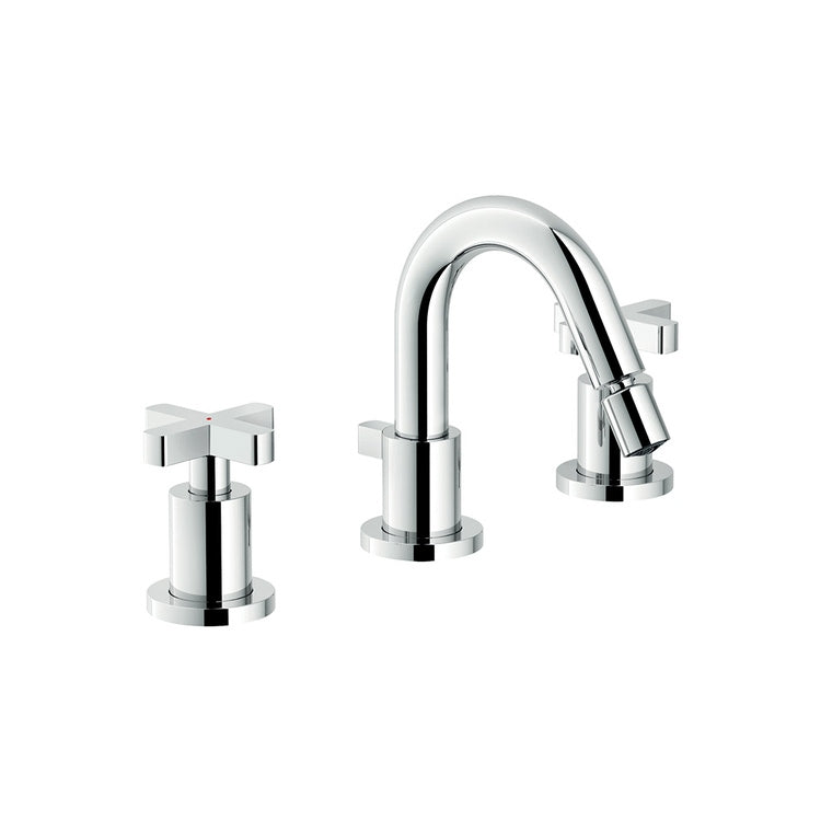 Nobili 3-Loch-Bidetarmatur, mit Ablauf, Chromoberfläche LIRA LR116215/1CR