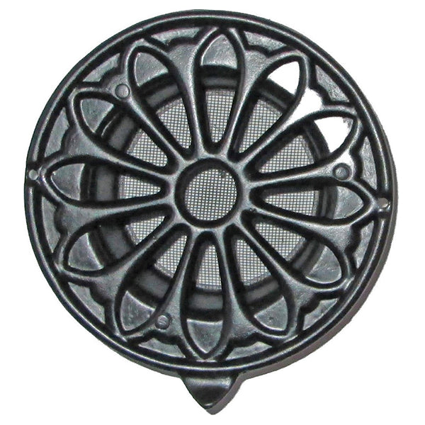Paneir LMA 125 B – Retro-Lüftungsgitter rund, Aluminium schwarz, Rohr 125 mm