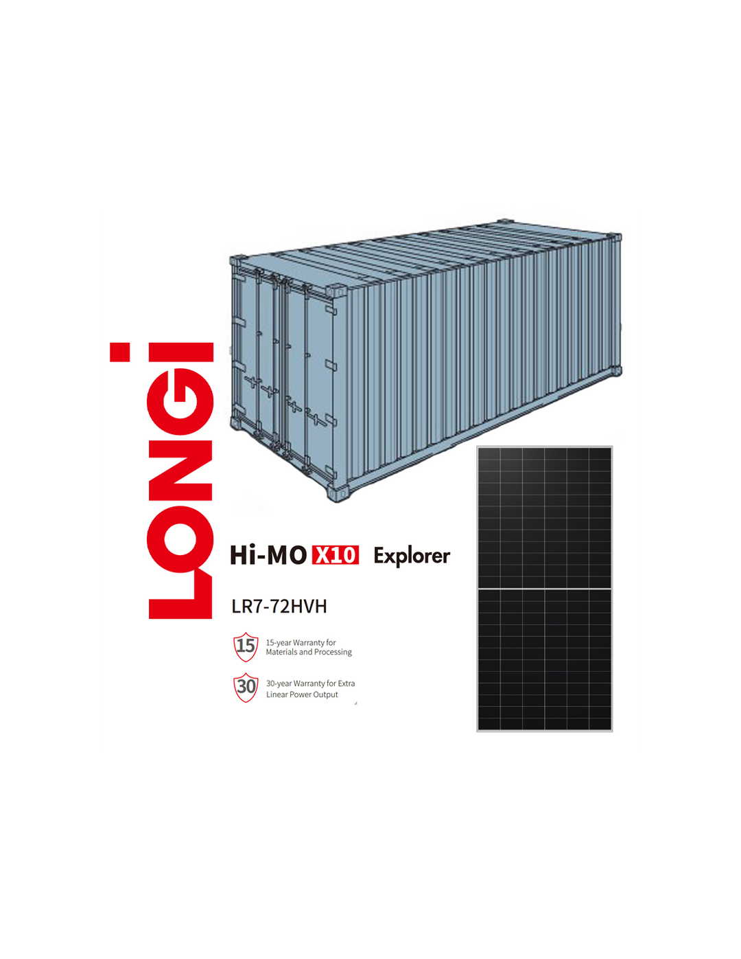 Longi Solar Hi-Mo X10 Scientist LR7-72HVD-650M (Container 40") LR7-72HVD-645M-CNT