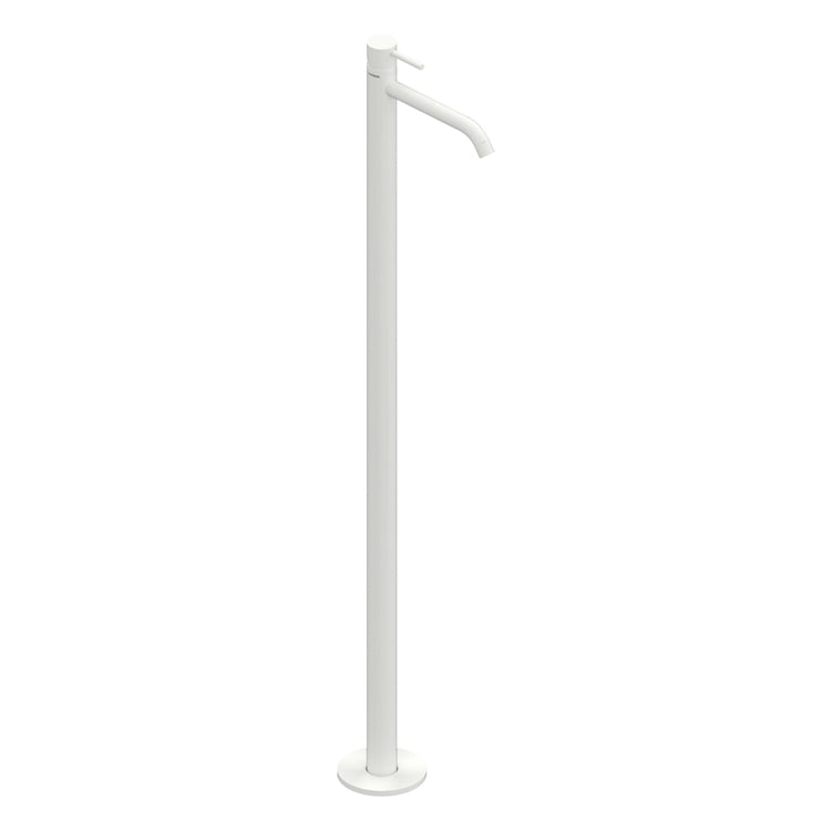 Flaminia Einhandmischer freistehend H. 111 cm, für Waschbecken, ohne Ablauf, Unterbaukörper inklusive, Farbe Milchweiß, matte Oberfläche LOOK LQ3052LAT