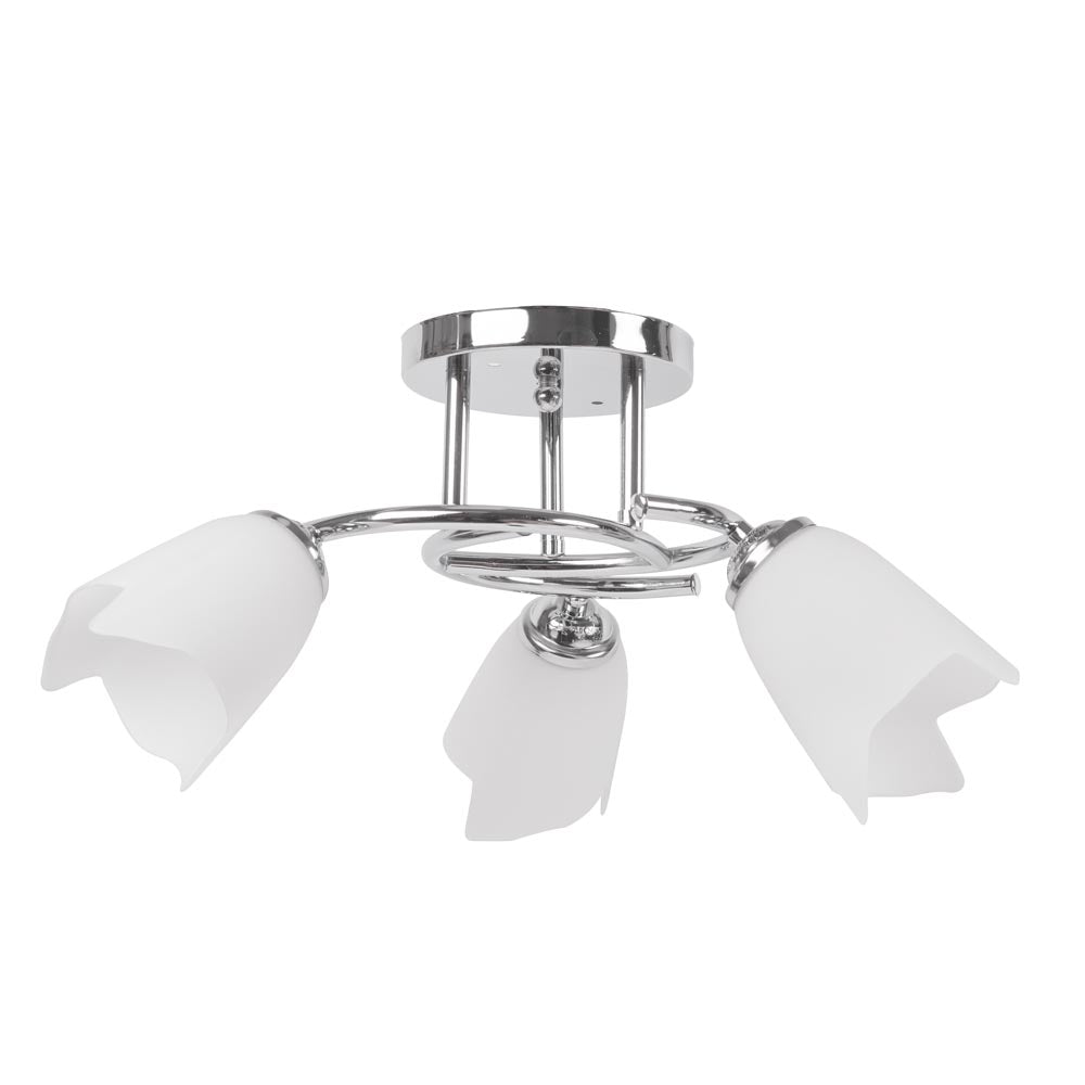Erste Deckenleuchte Silvia 3-flammig, 3x E27, 60 W, chrom/weiß
