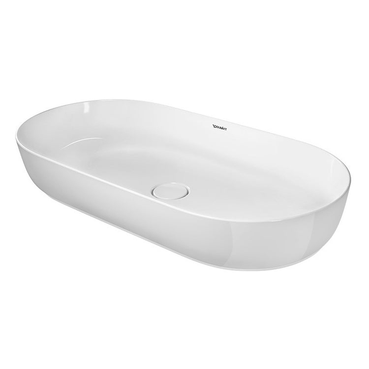 Duravit Aufsatzbecken 80 cm, mit Korrektur, ohne Überlauf, Innenfarbe Weiß, Außenfarbe Weiß, matte Oberfläche LUV 0379802600