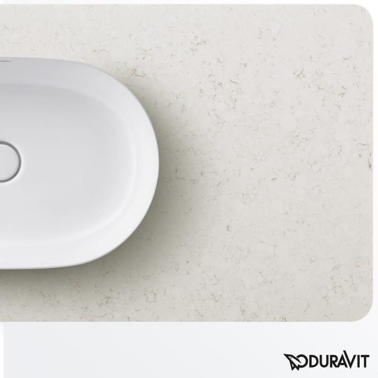 Duravit Konsole 138 cm, mit 1 Ausschnitt für Waschbecken, für Unterbau-Waschbecken mit Konsole, Oberfläche zusammengesetzter weißer Quarz LUV LU946601717