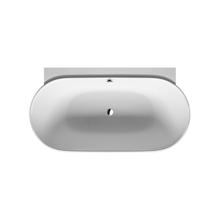 Duravit Wandaufstellbadewanne, mit integriertem Paneel und Rahmen, mit zwei geneigten Rückenlehnen, Weiß LUV 700433000000000