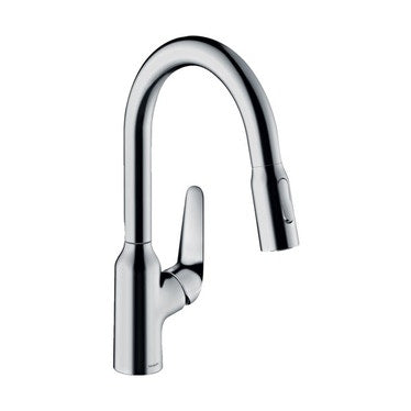 Hansgrohe Einhebel-Küchenarmatur 180, ausziehbare Brause, 2 Strahlarten, Chromoberfläche M42 71801000