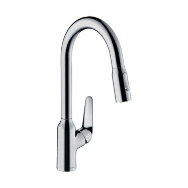 Hansgrohe Einhebel-Küchenarmatur 220, ausziehbare Brause, 2 Strahlen, Chrom-Finish M42 71800000