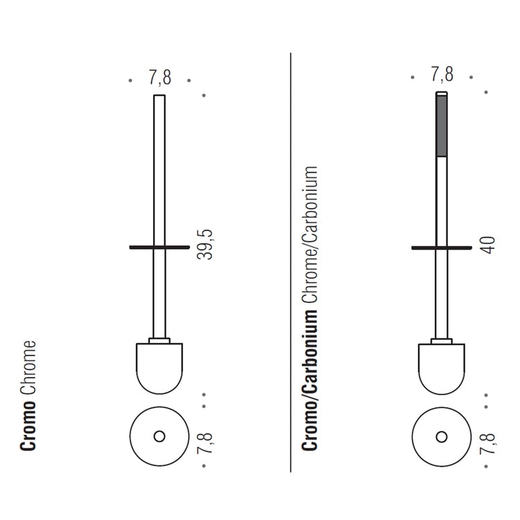 Colombo Design Griff mit Quaste, Chromoberfläche B80580CR