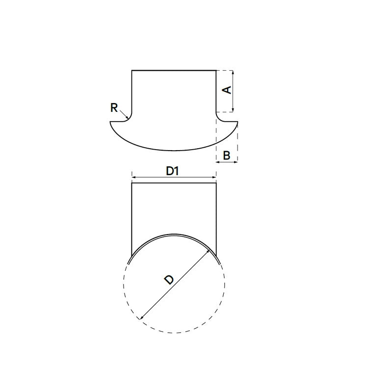 Irsap Muffe mit Sattelanschluss, aus Stahlblech, beschriftet mit DN125/125 und Ø 124/124 mm DLZMAS121200