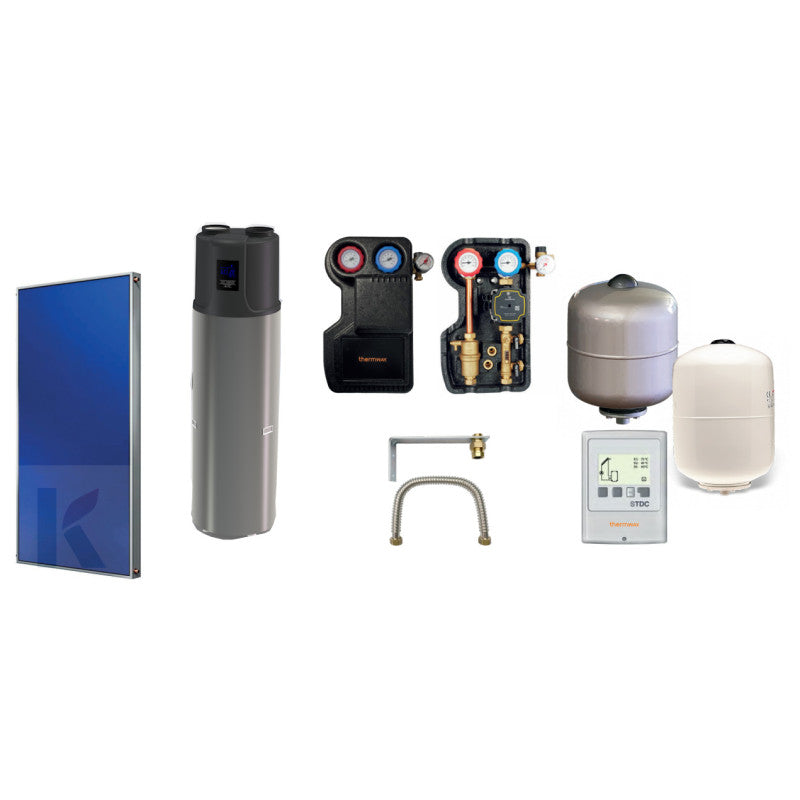 Solarics Thermway Atacama 20 – Marlin 200L Wärmepumpe mit 1 Blende solar support für Under Roof