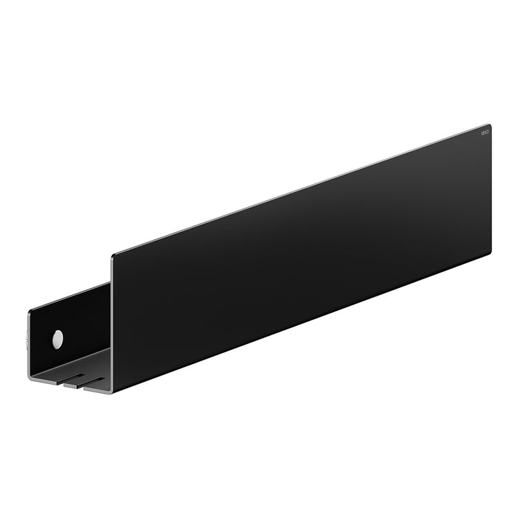 Keuco Duschablage, maßgefertigt L. 40-60 cm, abnehmbar, mit verdeckter Befestigung und Wasserablauföffnung mit integriertem Haken, Farbe Schwarz matt 24953370100