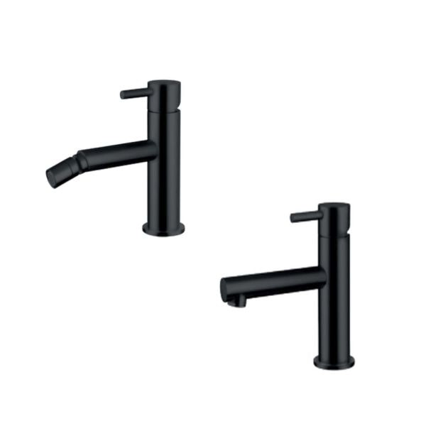 Keller TAPS Paar Einhebel-Waschbecken und Bidet minimal mattschwarz MN20NO-MN30NO