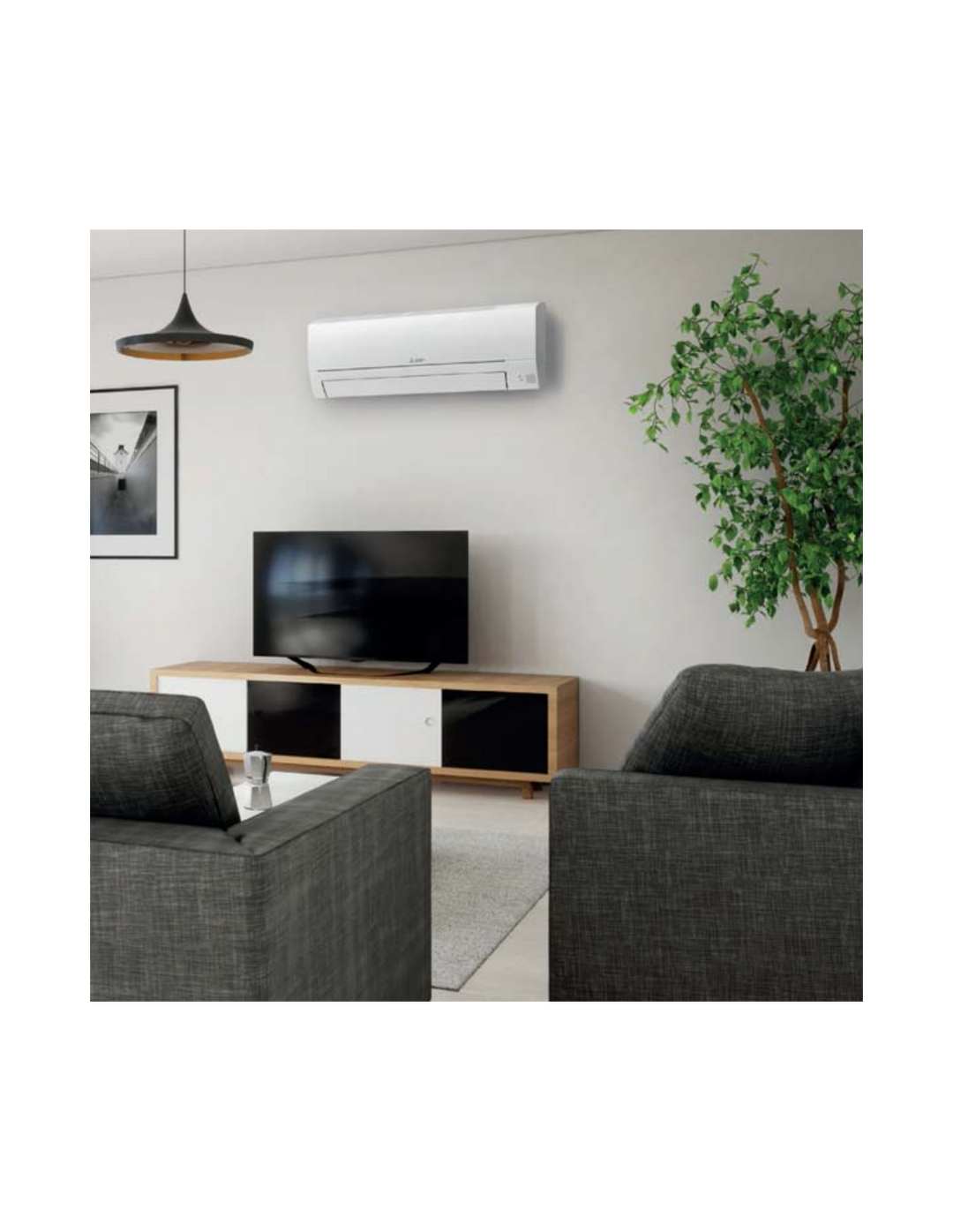 Mitsubishi Electric Climatizzatore Condizionatore Inverter Classe A++ Btu 9000 MSZ-HR25VF Gas R32 KIT-HR25-9000-MONO