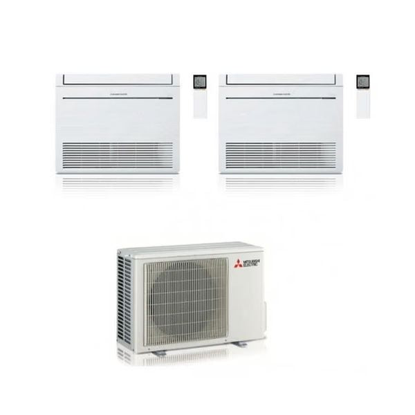 Mitsubishi Klimagerät Dualsplit Bodenkonsole MFZ-KT 12000+12000 Inverter R-32 MXZ-2F53VF