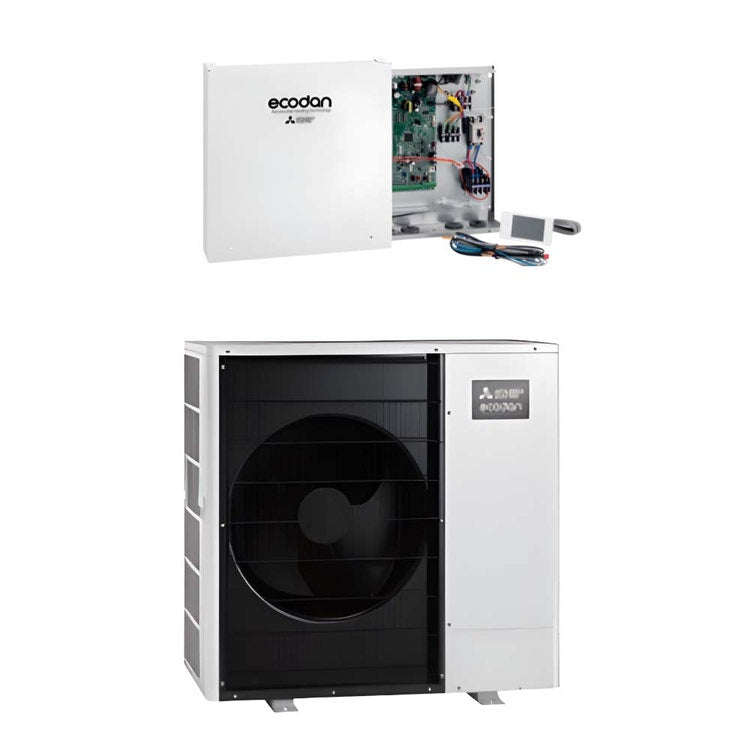 Mitsubishi Ecodan Verpacktes R290 System bestehend aus dreiphasiger Ecodan Inverter-Wärmepumpe mit Steuerung FTC7 ECODAN PACKAGED R290 PUZ-WZ115YAA-W+PAC-IF081B-E