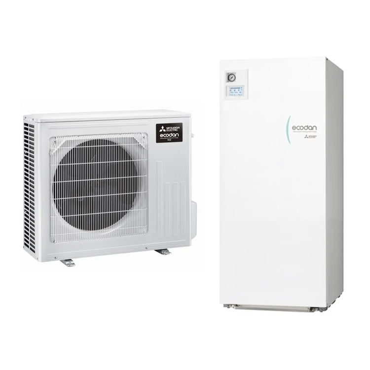Mitsubishi Hydronisches System bestehend aus Inverter-Wärmepumpe Ecodan 4 kW mit Hydrotank Small reversibel 170 Liter MINISPLIT SUZ-SWM40VA2+ERST17D-VM2E