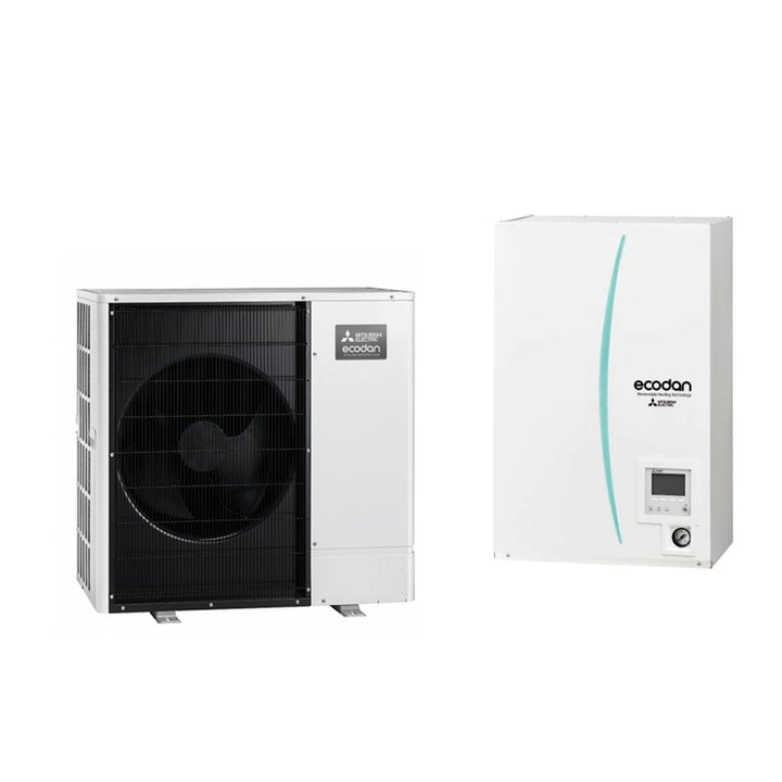 Mitsubishi Hydronisches System bestehend aus Inverter-Wärmepumpe Ecodan 12 kW dreiphasig mit reversibler Hydrobox Medium SPLIT PUZ-SWM120YAA+ERSF-VM2E