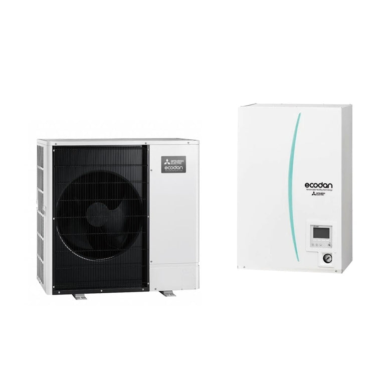 Mitsubishi Hydronisches System bestehend aus Inverter-Wärmepumpe Ecodan 12 kW dreiphasig mit reversibler Hydrobox Medium SPLIT PUZ-SWM120YAA+ERSD-VM2E