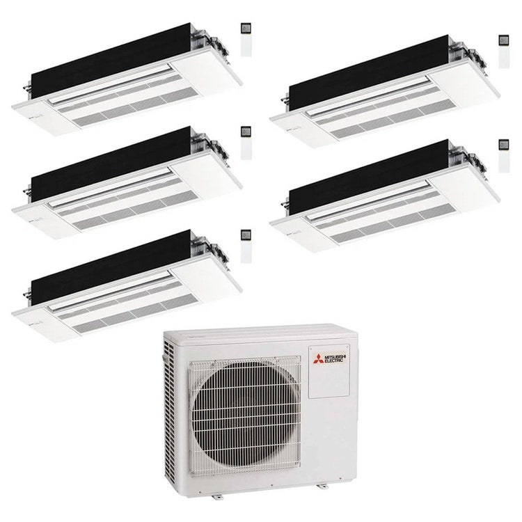Mitsubishi 5-fach-Split-Klimagerät MLZ-KP 1-Wege-Kassette, Inverter – Außengerät R32 10,2 kW, Innengeräte 9000+9000+9000+9000+18000 BTU MXZ-5F102VF2+MLZ-KP[25|25|25|25|50]VG