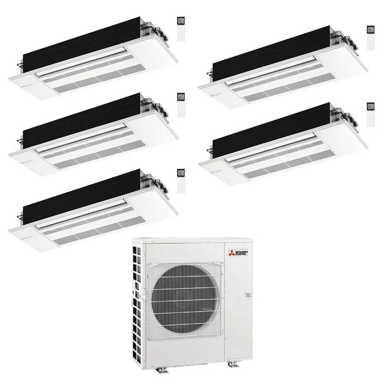 Mitsubishi 5-fach-Split-Klimagerät MLZ-KP 1-Wege-Kassette, Inverter, Weiß – Außengerät R32 12 kW, Innengeräte 7000+7000+9000+9000+18000 BTU MXZ-6F120VF+MLZ-KY[20|20]VG+MLZ-KP[25|25|50]VG