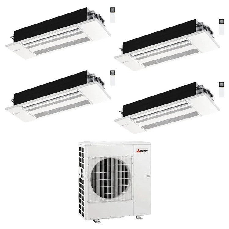 Mitsubishi 4-fach-Split-Klimagerät MLZ-KP 1-Wege-Kassette, Inverter, Weiß – Außengerät R32 12 kW, Innengeräte 7000+9000+12000+18000 BTU MXZ-6F120VF+MLZ-KY[20]VG+MLZ-KP[25|35|50]VG