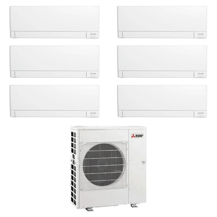 Mitsubishi 6-fach-Split-Klimagerät MSZ-AY, Wandgerät, Inverter, WLAN, Weiß – Außengerät R32 12 kW, Innengeräte 7000+7000+7000+12000+12000+12000 BTU MXZ-6F120VF+MSZ-AY[20|20|20|35|35|35]VGKP