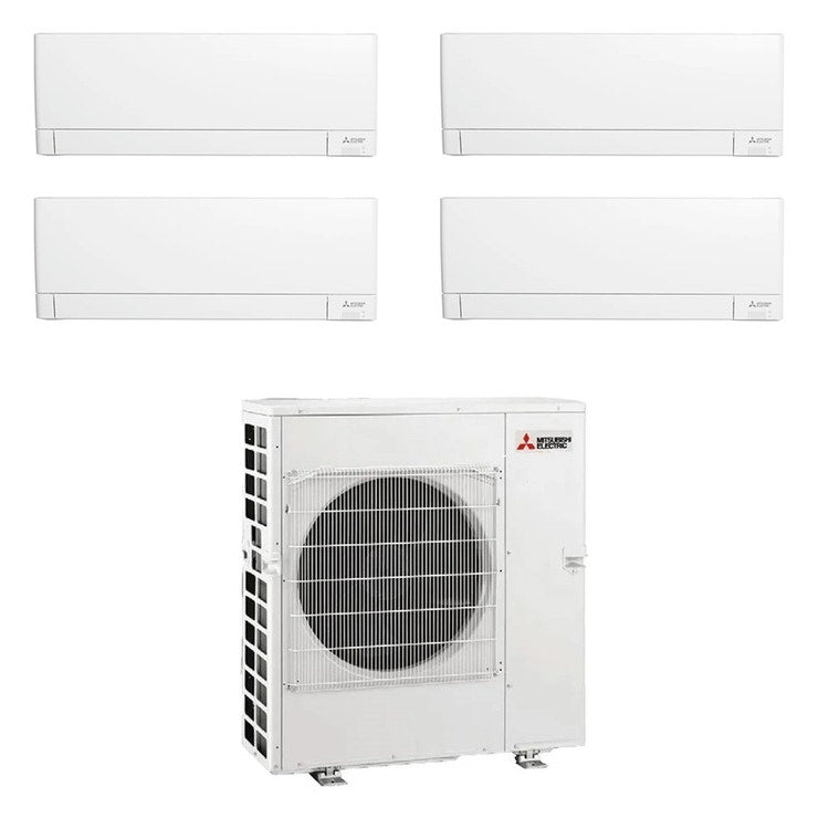 Mitsubishi 4-fach-Split-Klimagerät MSZ-AY, Wandgerät, Inverter, WLAN, Weiß – Außengerät R32 12 kW, Innengeräte 5000+5000+15000+15000 BTU MXZ-6F120VF+MSZ-AY[15|15|42|42]VGKP