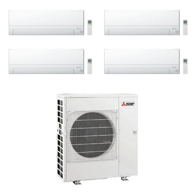 Mitsubishi 4-fach-Split-Klimagerät MSZ-BT, Wandgerät, Inverter, WLAN, Weiß – Außengerät R32 8,3 kW, Innengeräte 7000+7000+12000+12000 BTU MXZ-4F83VFHZ+MSZ-BT[20|20|35|35]VGK