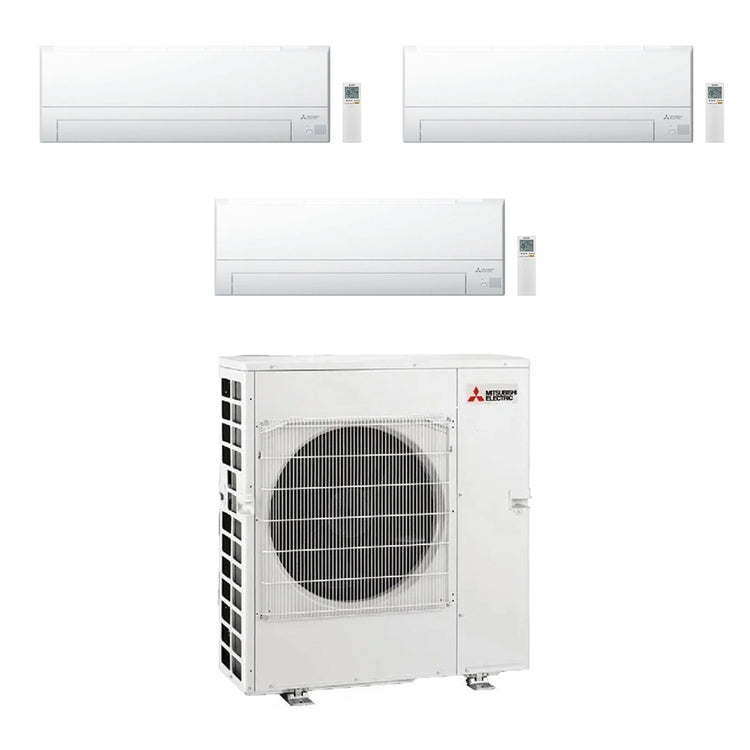 Mitsubishi 3-fach-Split-Klimagerät MSZ-BT, Wandgerät, Inverter, WLAN, Weiß – Außengerät R32 8,3 kW, Innengeräte 7000+7000+12000 BTU MXZ-4F83VFHZ+MSZ-BT[20|20|35]VGK