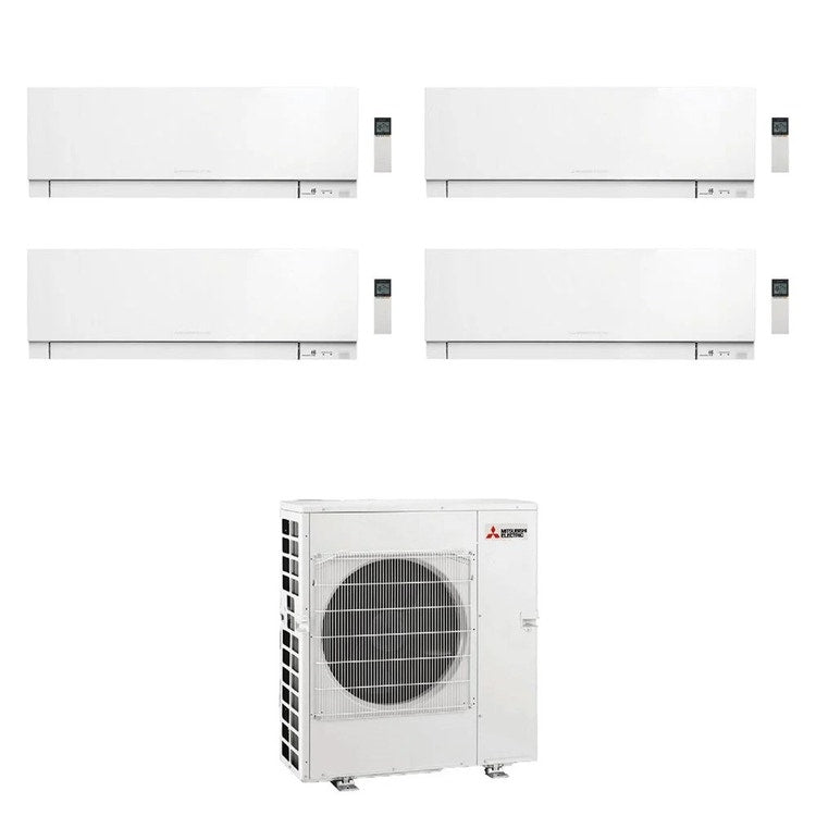 Mitsubishi 4-fach-Split-Klimagerät MSZ-EF Kirigamine Zen, Wandgerät, Inverter, WLAN, Weiß – Außengerät R32 12 kW, Innengeräte 7000+9000+12000+12000 BTU MXZ-6F120VF+MSZ-EF[22|25|35|35]VGKW
